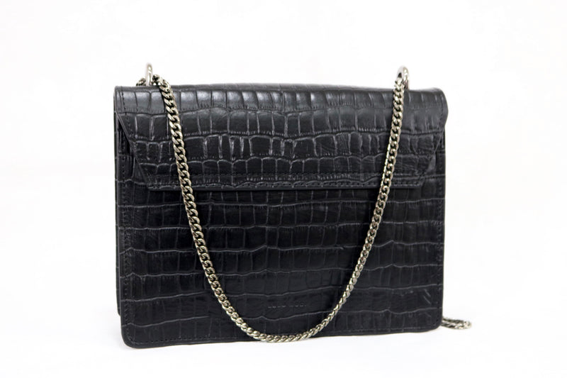 Caroline Crocodile Black