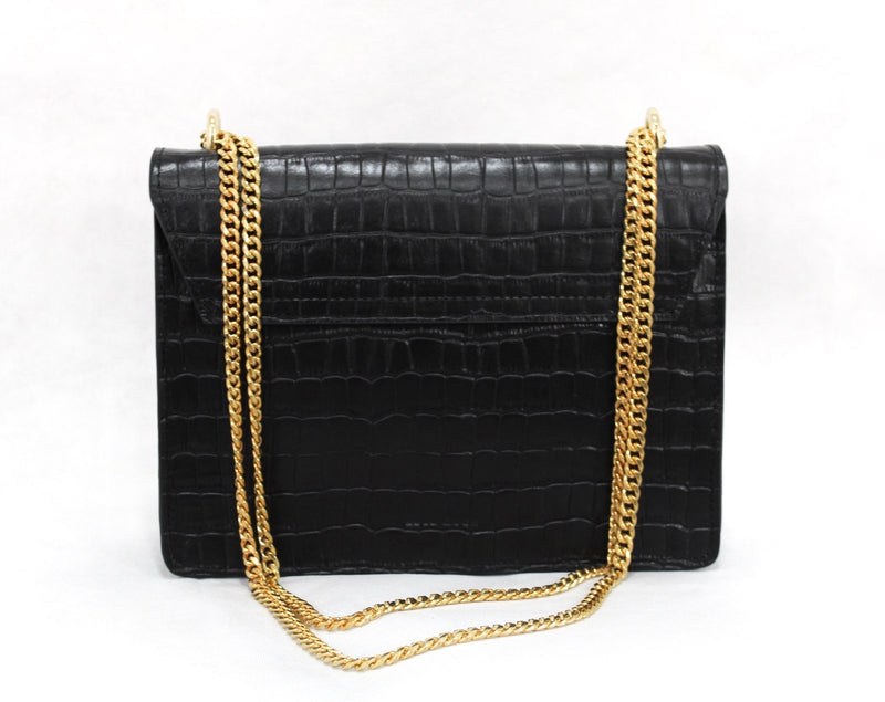 Caroline Crocodile Black Gold